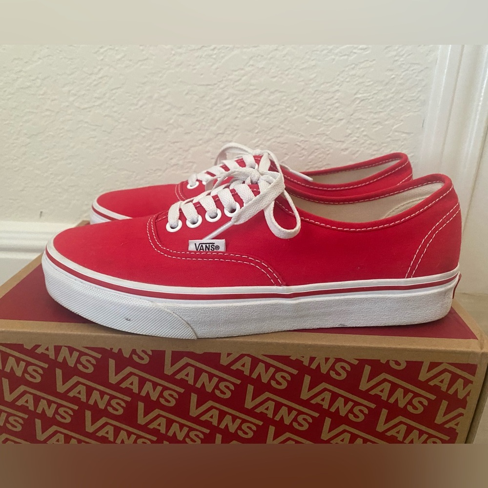 Vans Classic Red and White Sneakers Size 8.5